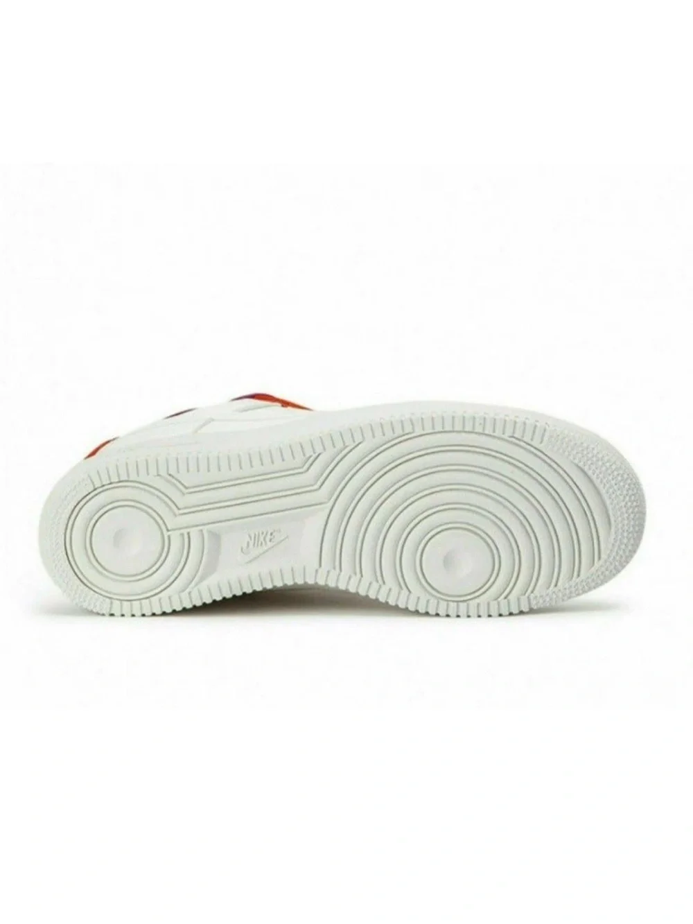 Nike Kids White Sneakers with Orange & Purple Trim
